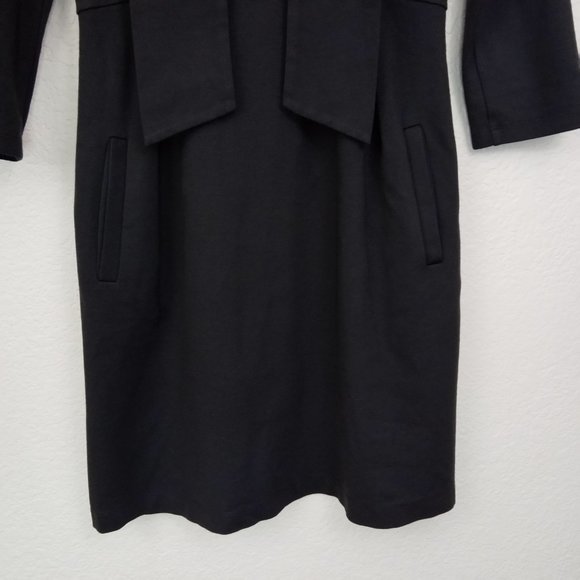 Theory Gray Viscose V Neck Front Tie Pocket Dress - Picture 4 of 13